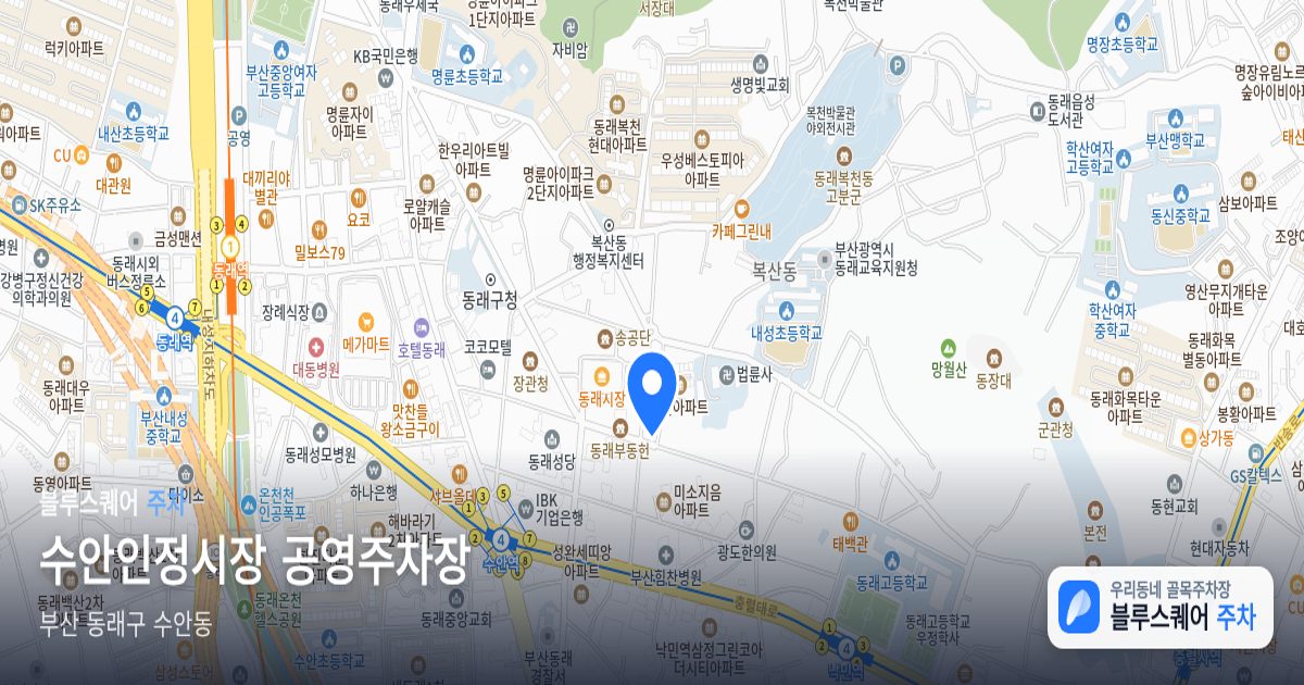 수안인정시장 공영주차장 위치 지도