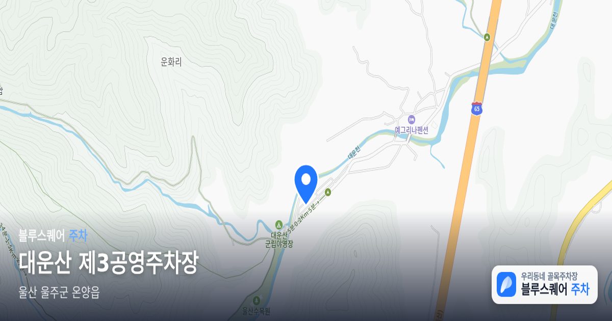 대운산 제3공영주차장 위치 지도