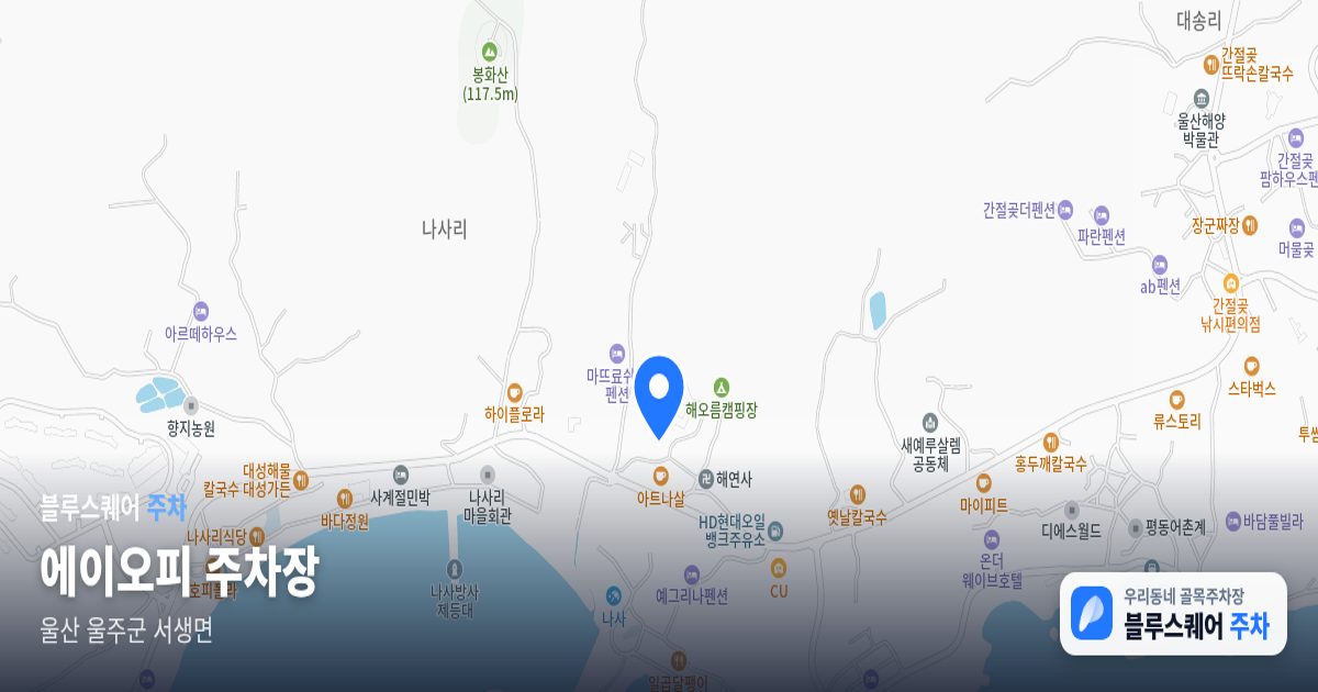 에이오피 주차장 위치 지도