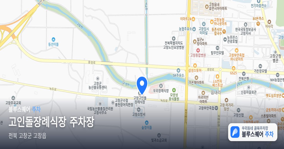 고인돌장례식장 주차장 위치 지도