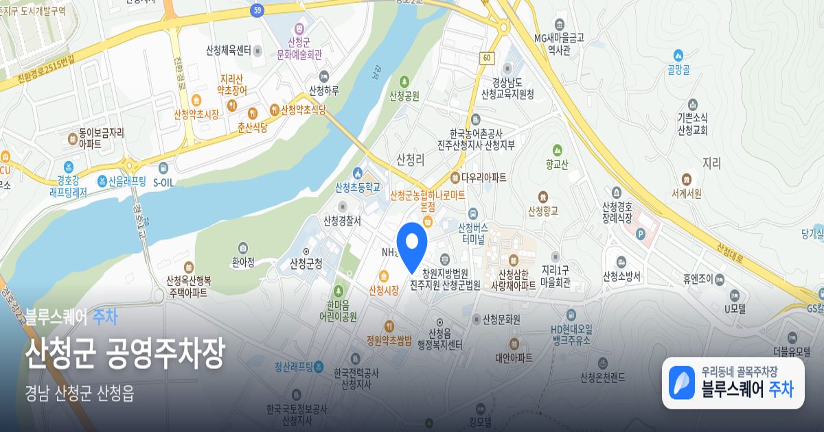 산청군 공영주차장 위치 지도