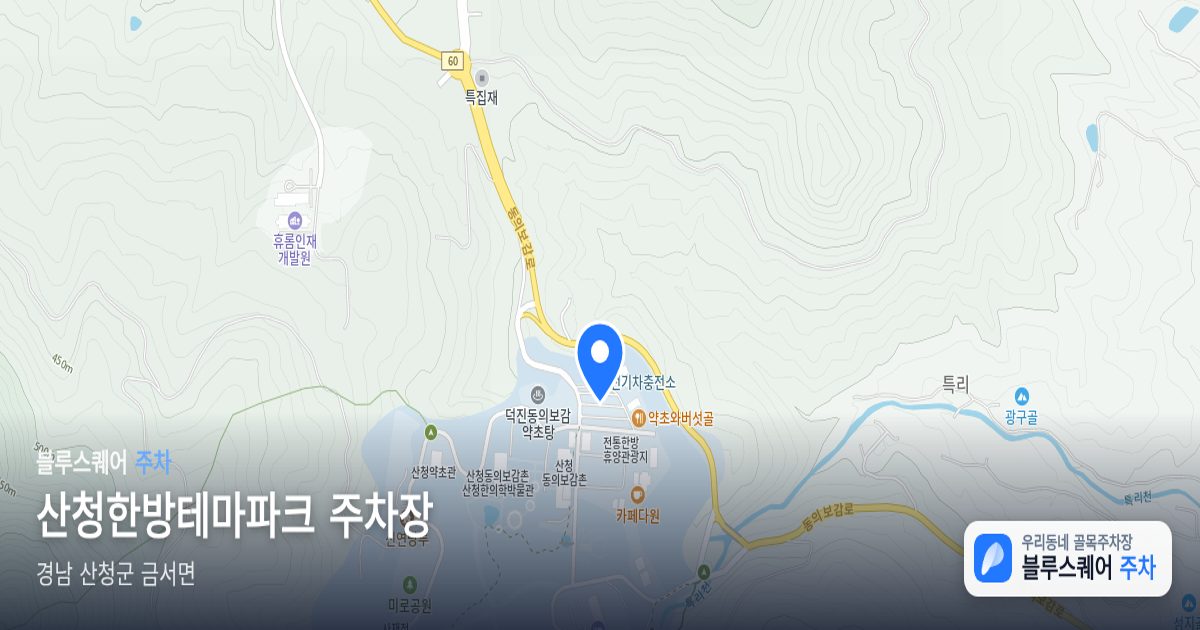 산청한방테마파크 주차장 위치 지도