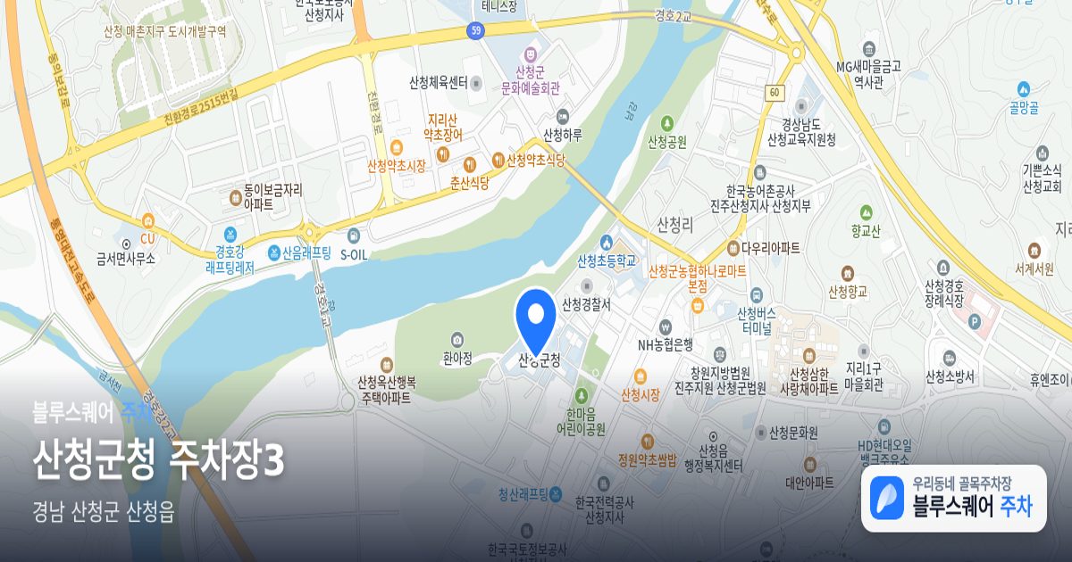산청군청 주차장3 위치 지도