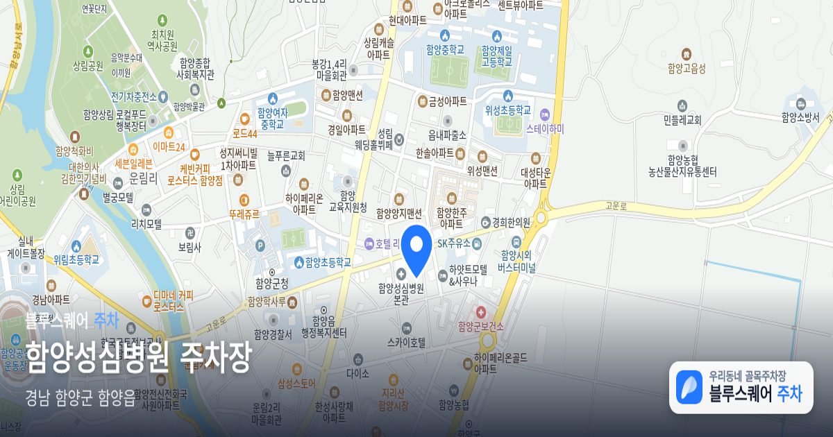 함양성심병원 주차장 위치 지도