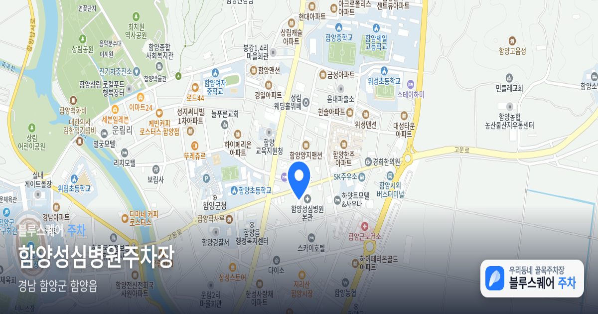 함양성심병원주차장 위치 지도