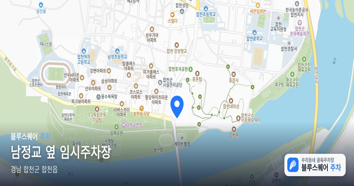 남정교 옆 임시주차장 위치 지도
