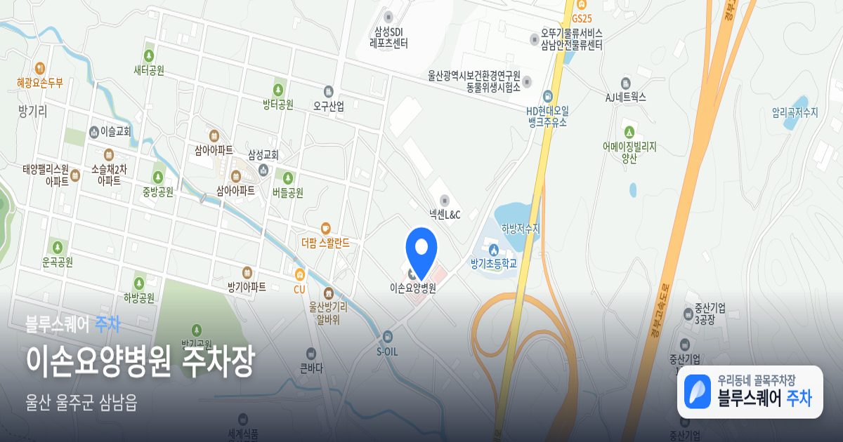 이손요양병원 주차장 위치 지도