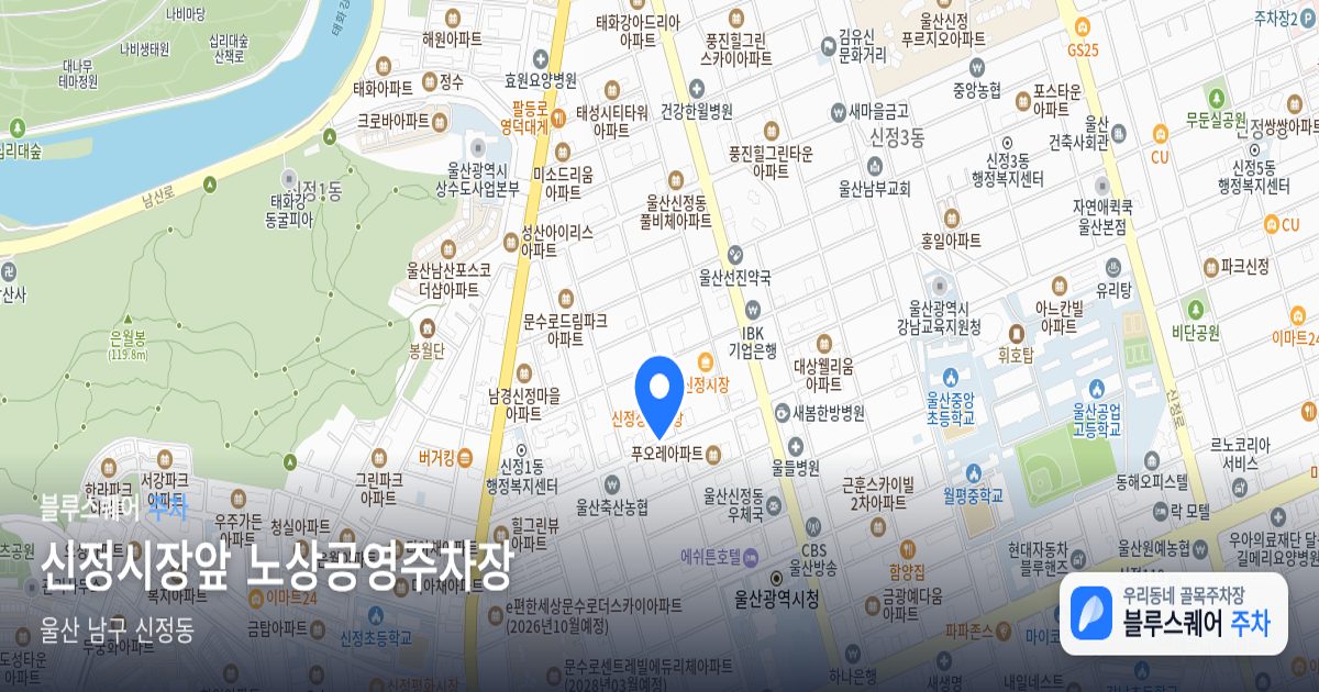 신정시장앞 노상공영주차장 위치 지도