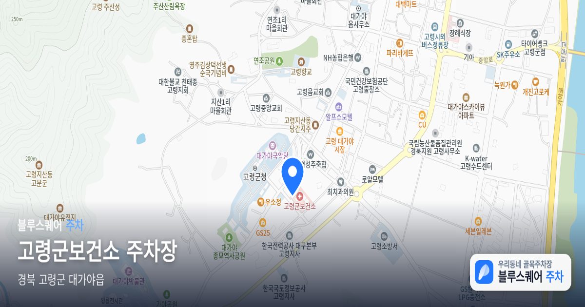 고령군보건소 주차장 위치 지도