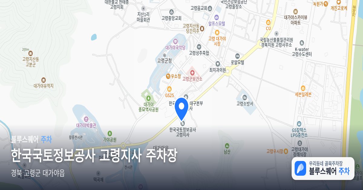 한국국토정보공사 고령지사 주차장 위치 지도