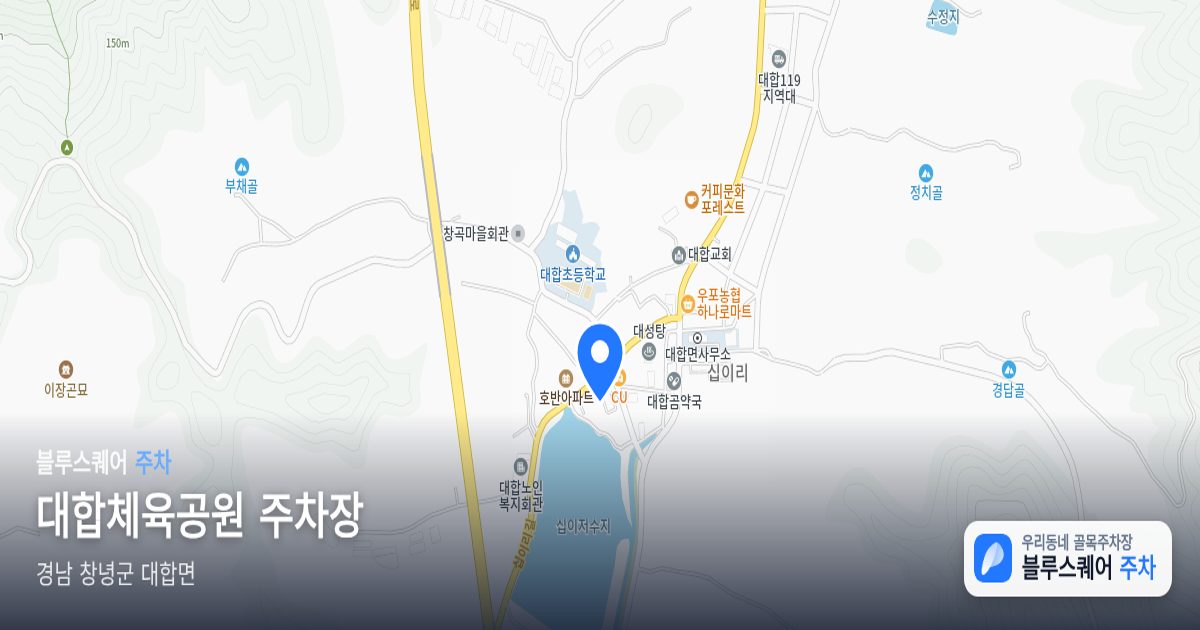 대합체육공원 주차장 위치 지도