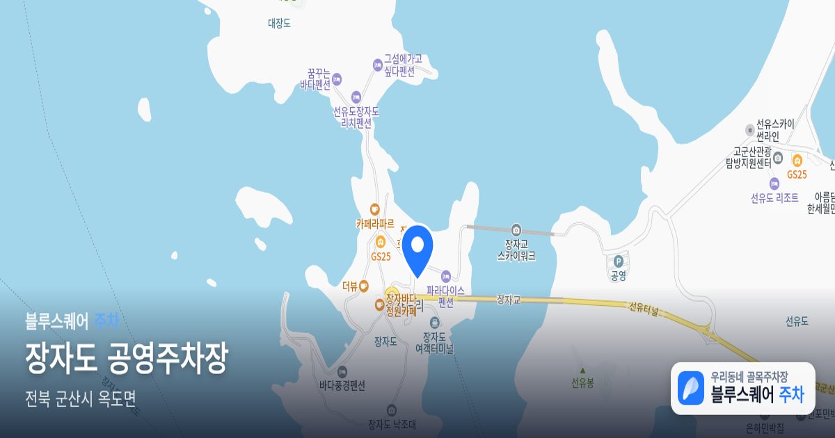 장자도 공영주차장 위치 지도
