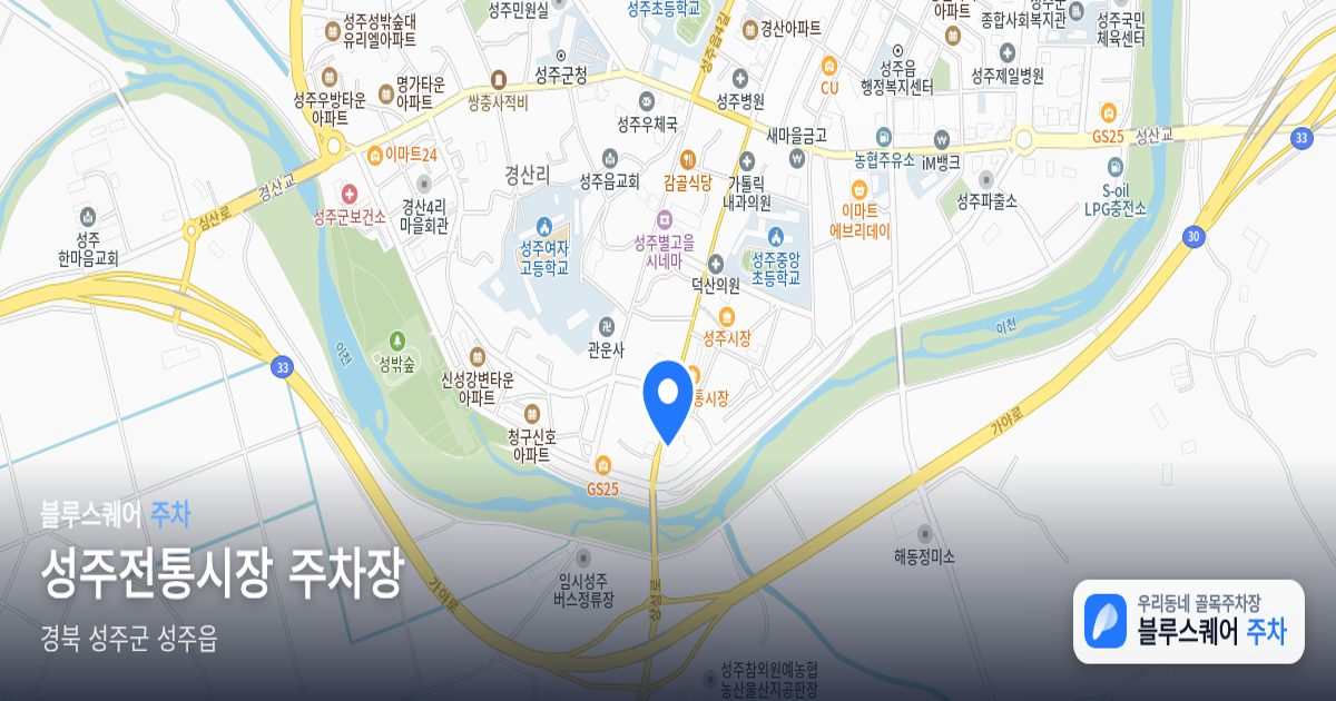성주전통시장 주차장 위치 지도