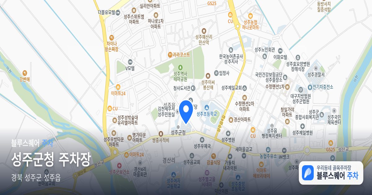 성주군청 주차장 위치 지도