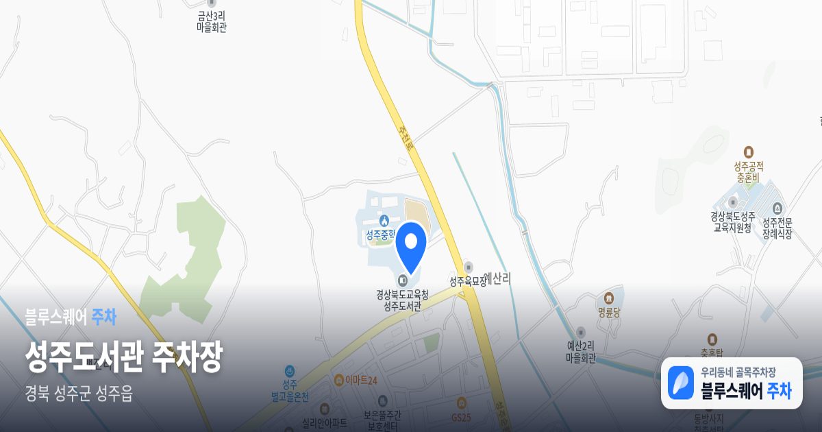 성주도서관 주차장 위치 지도