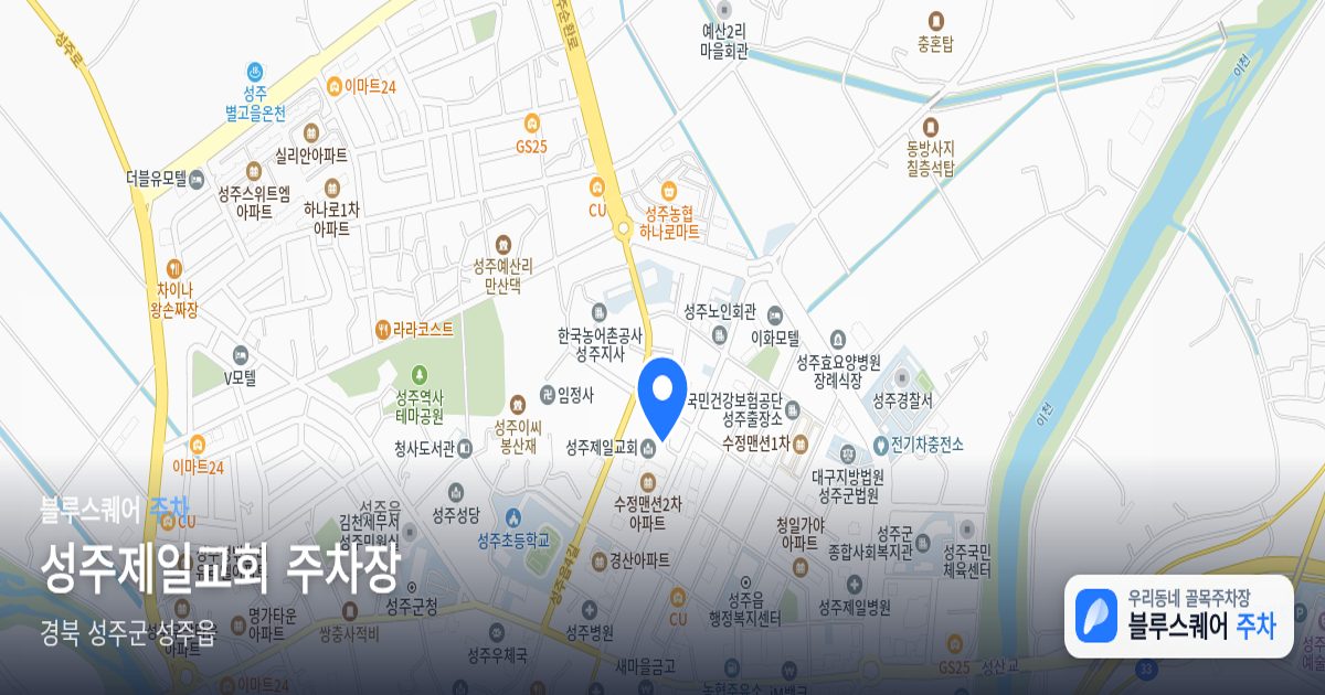 성주제일교회 주차장 위치 지도