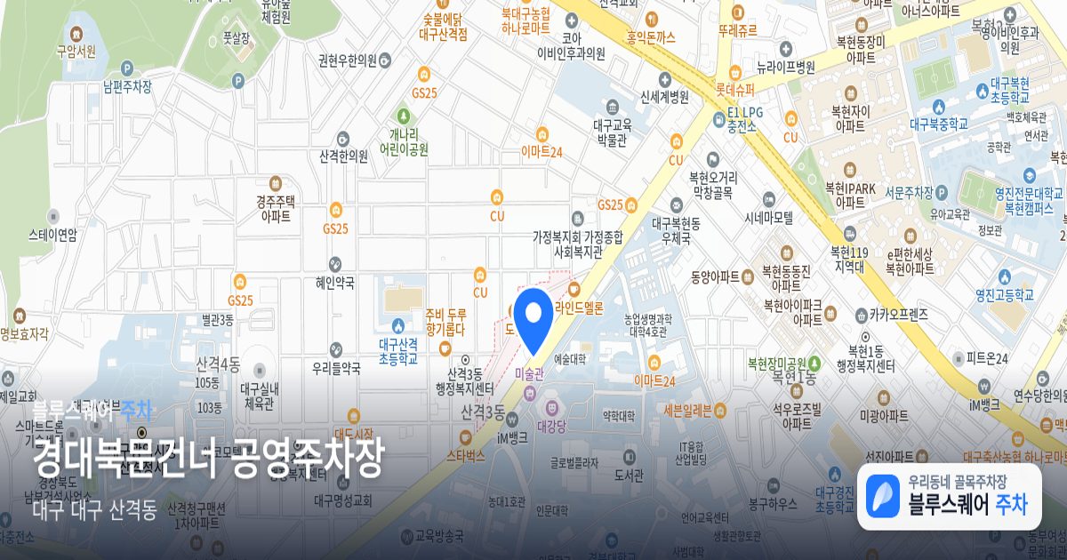경대북문건너 공영주차장 위치 지도