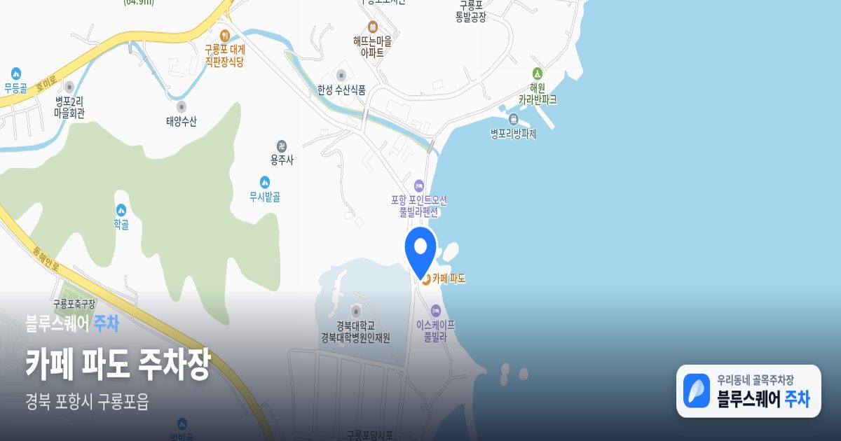 카페 파도 주차장 위치 지도