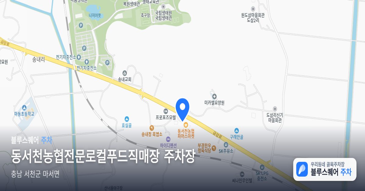 동서천농협전문로컬푸드직매장 주차장 위치 지도