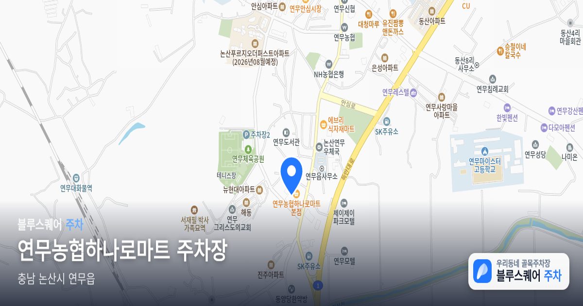 연무농협하나로마트 주차장 위치 지도