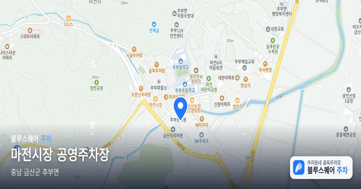 마전시장 공영주차장 위치 지도