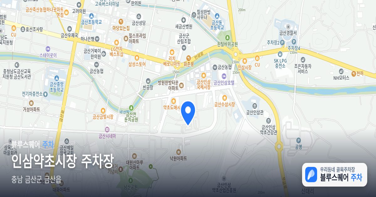 인삼약초시장 주차장 위치 지도