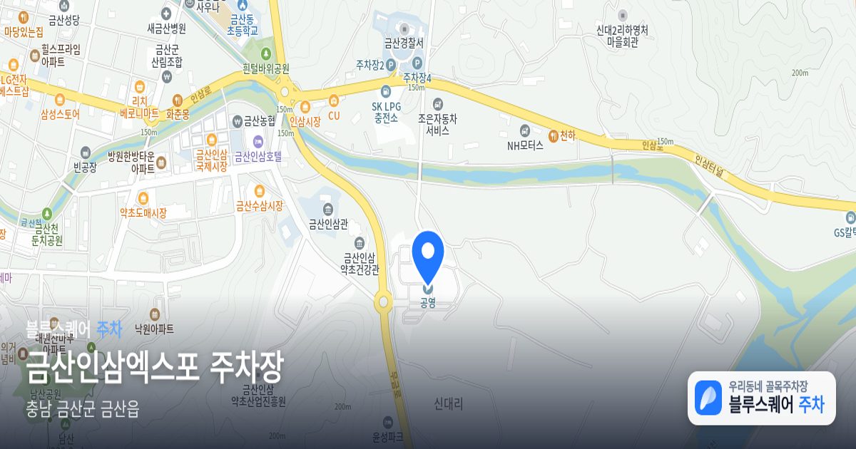 금산인삼엑스포 주차장 위치 지도