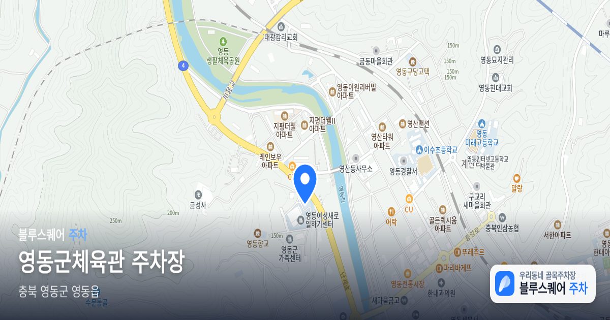 영동군체육관 주차장 위치 지도