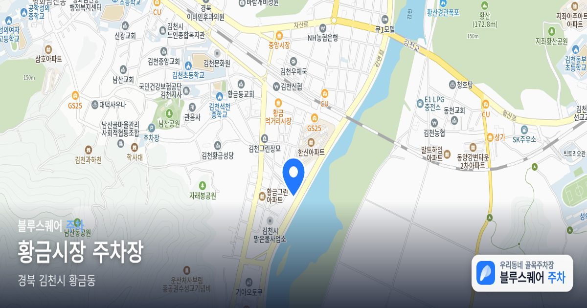 황금시장 주차장 위치 지도