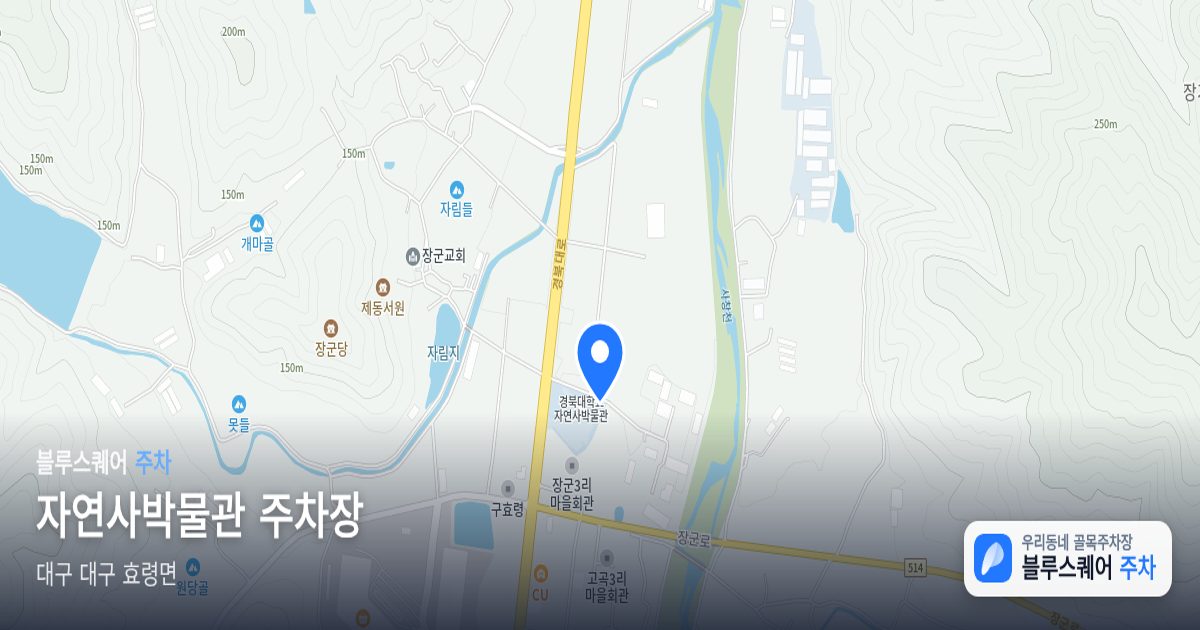 자연사박물관 주차장 위치 지도