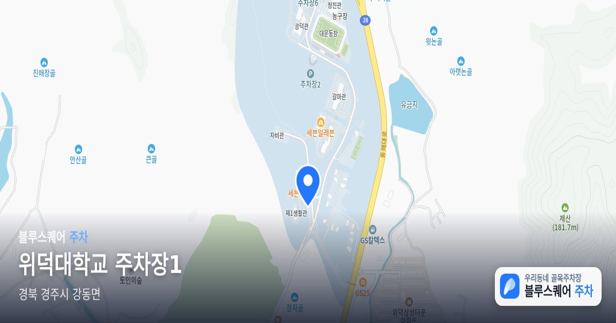 위덕대학교 주차장1 위치 지도