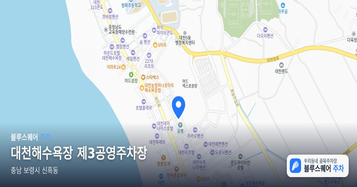 대천해수욕장 제3공영주차장 위치 지도