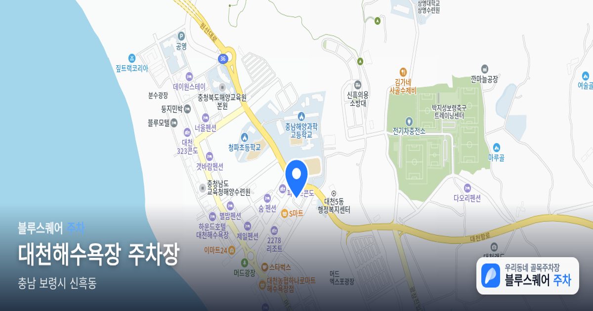 대천해수욕장 주차장 위치 지도