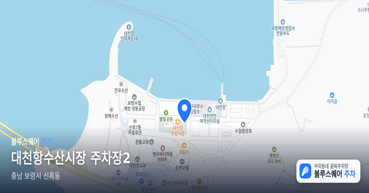 대천항수산시장 주차장2 위치 지도