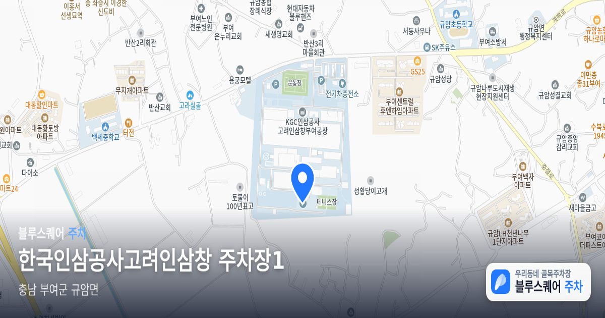 한국인삼공사고려인삼창 주차장1 위치 지도