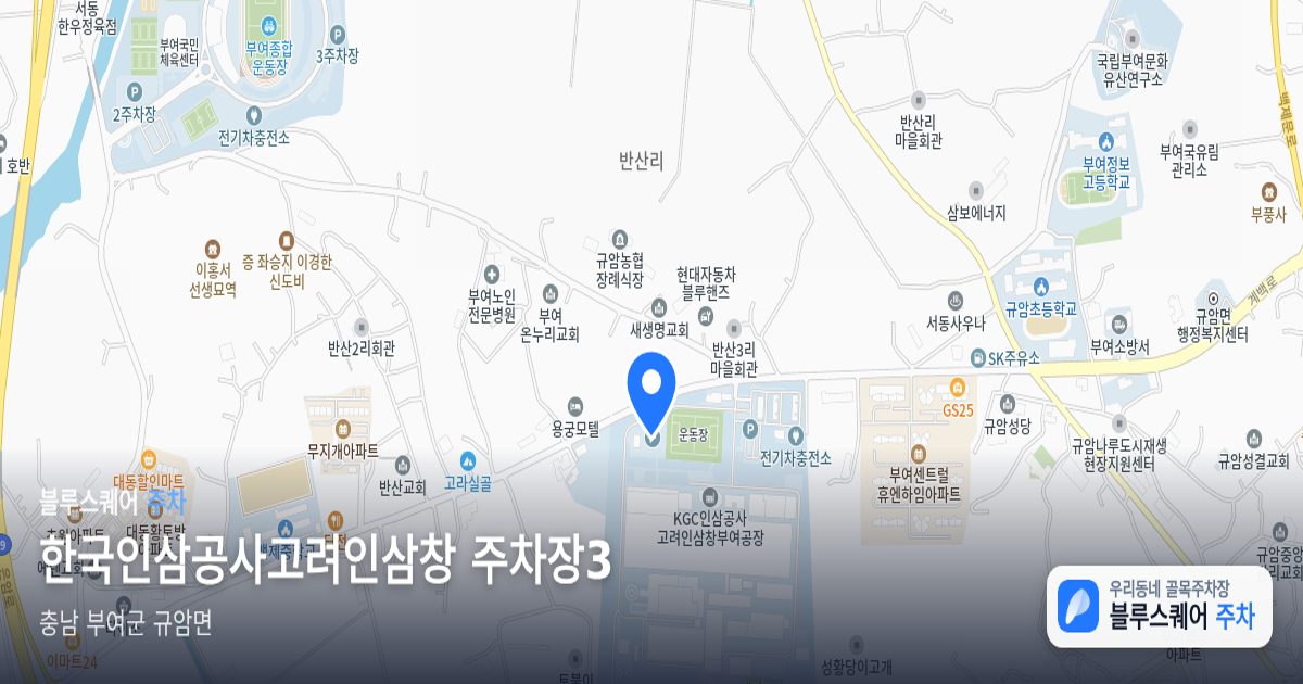 한국인삼공사고려인삼창 주차장3 위치 지도