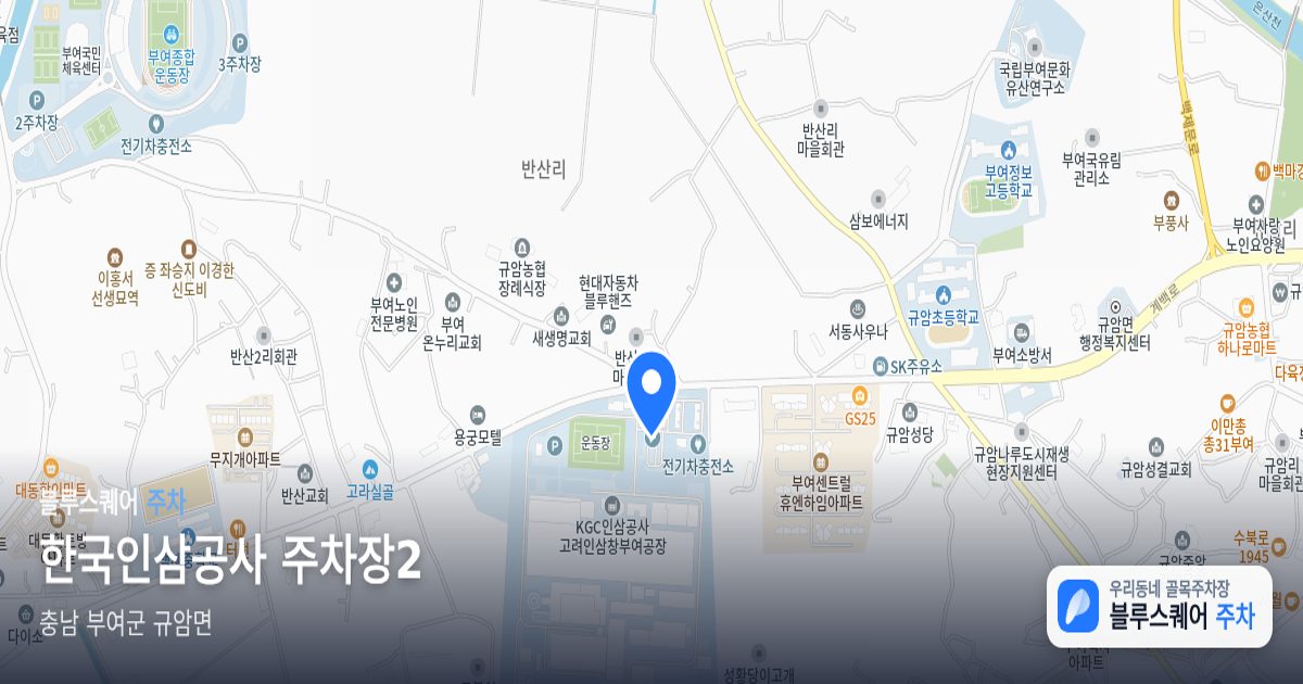 한국인삼공사 주차장2 위치 지도