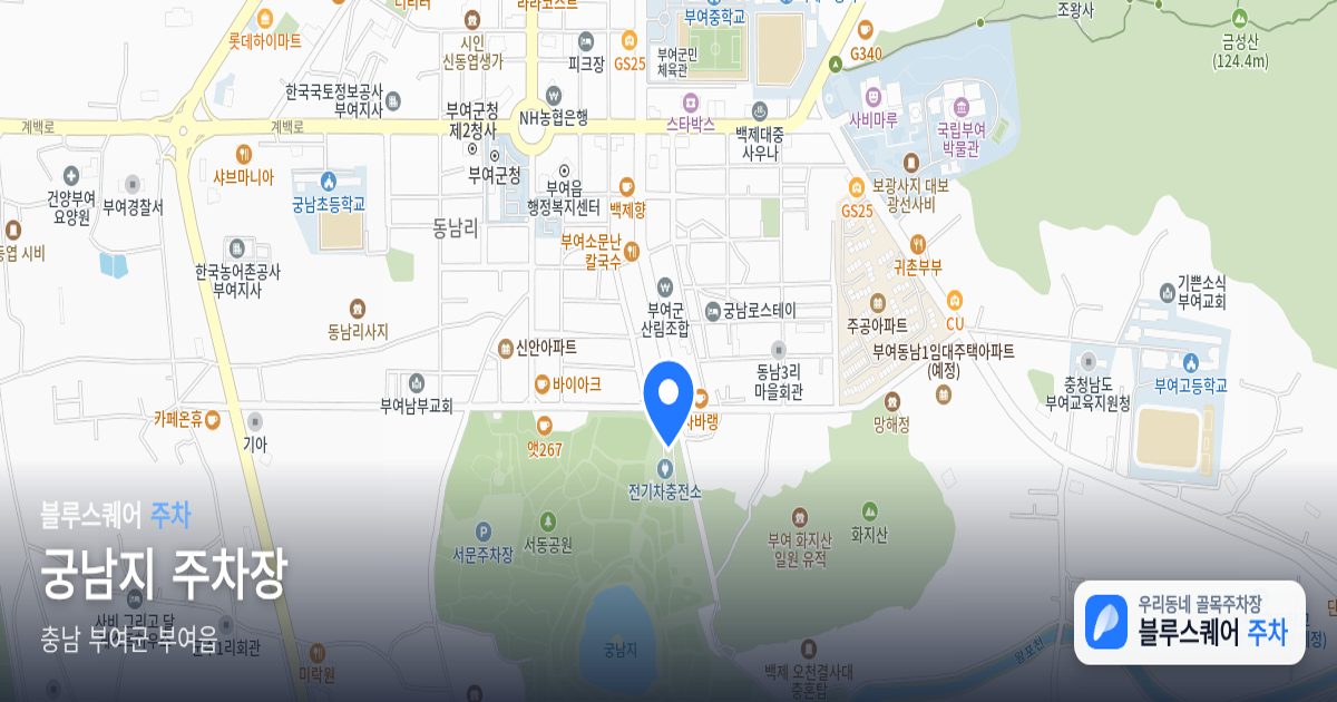 궁남지 주차장 위치 지도