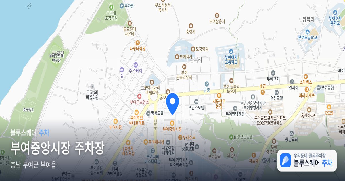부여중앙시장 주차장 위치 지도