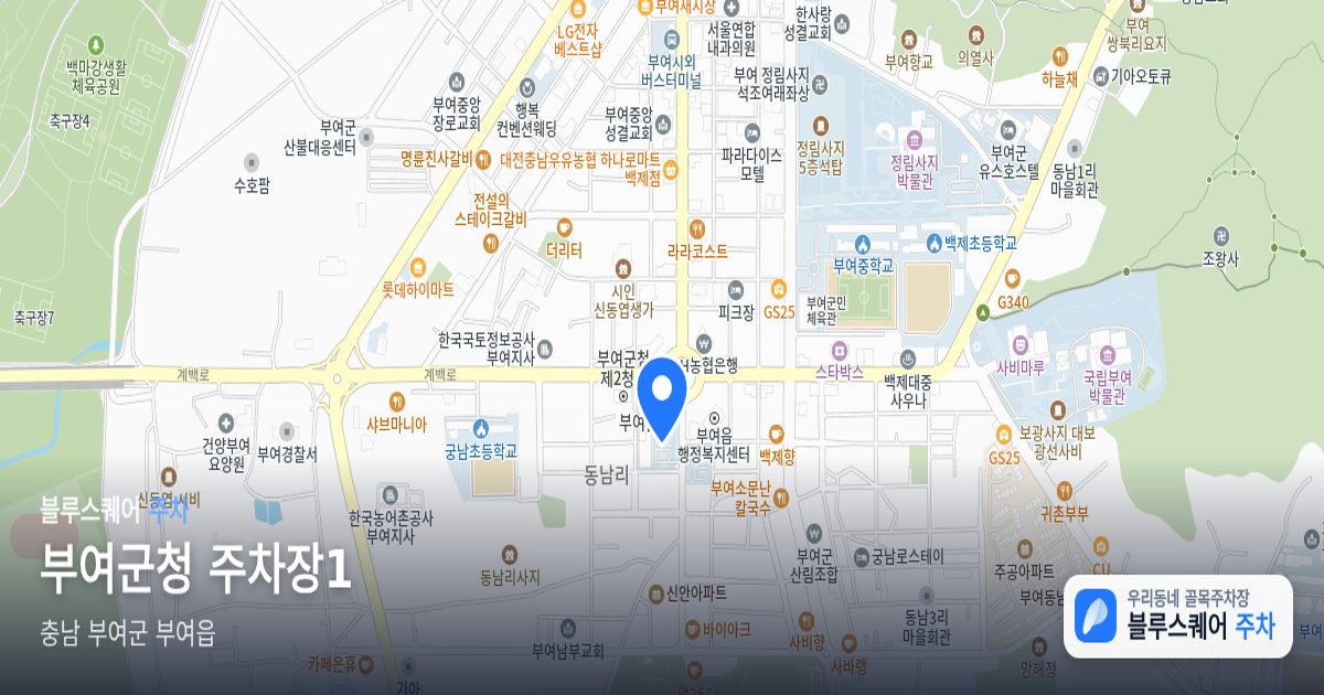 부여군청 주차장1 위치 지도