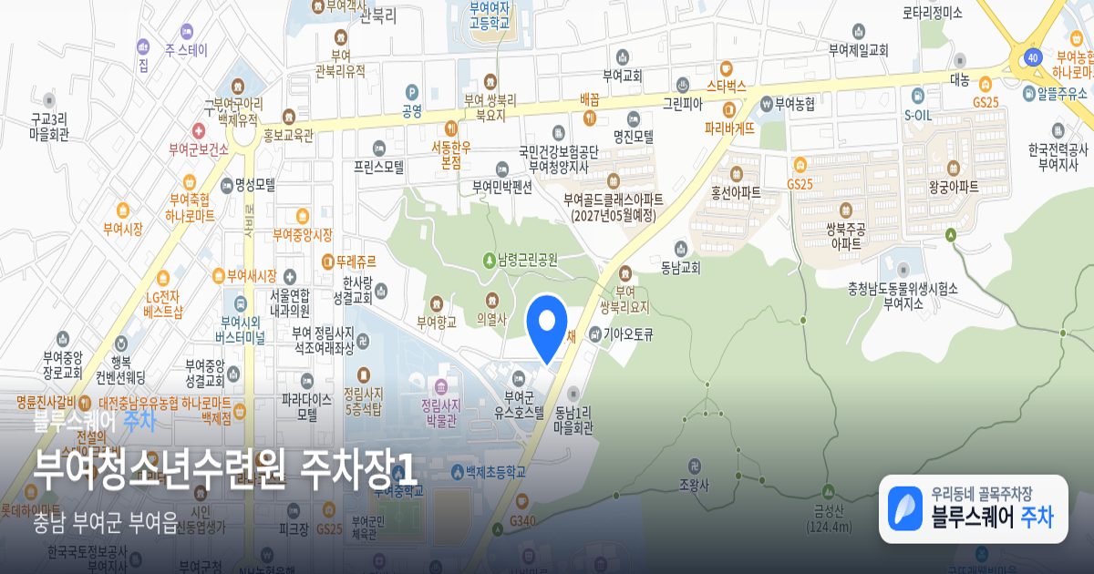 부여청소년수련원 주차장1 위치 지도