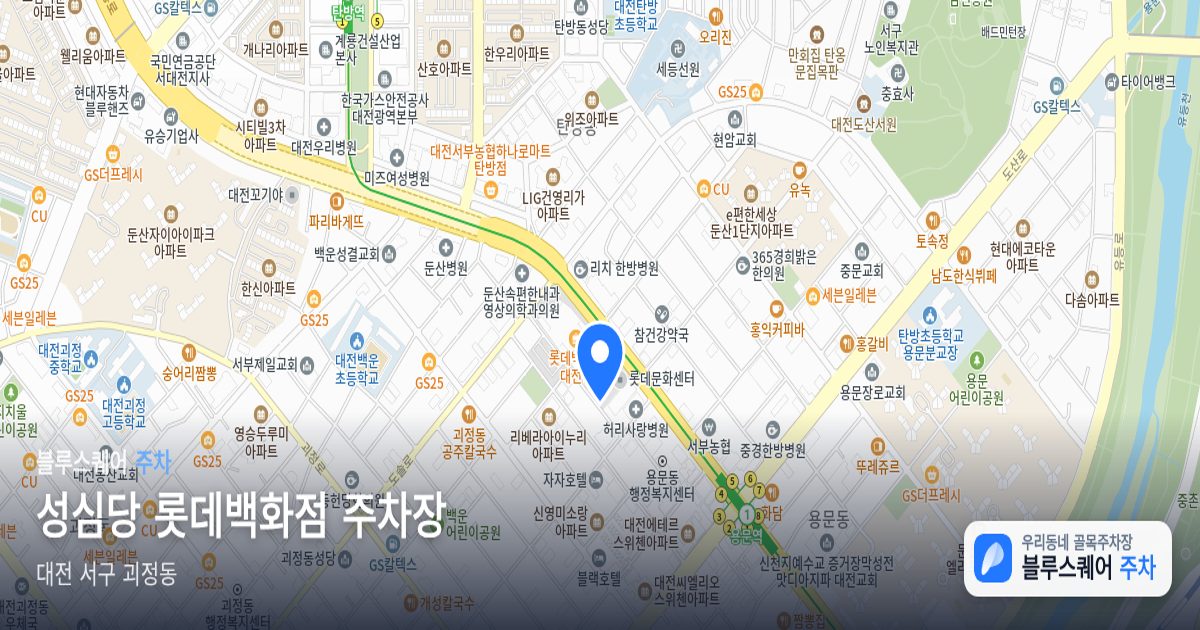 성심당 롯데백화점 주차장 위치 지도