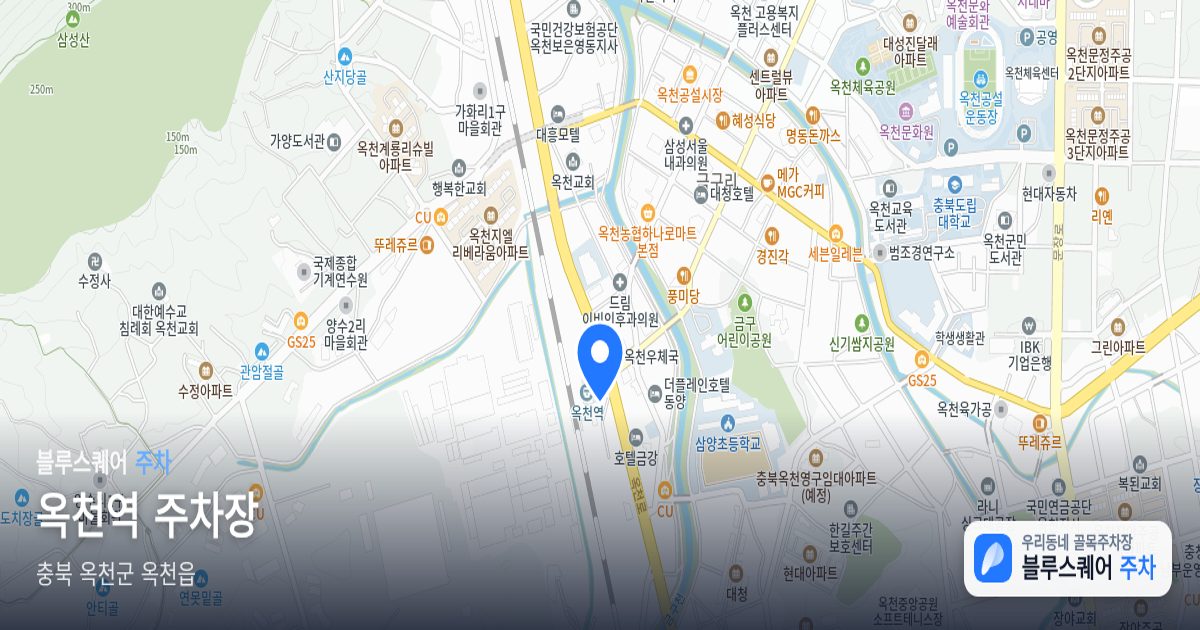 옥천역 주차장 위치 지도