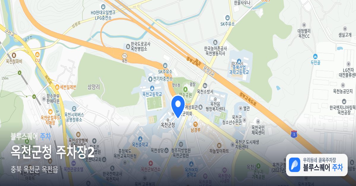 옥천군청 주차장2 위치 지도