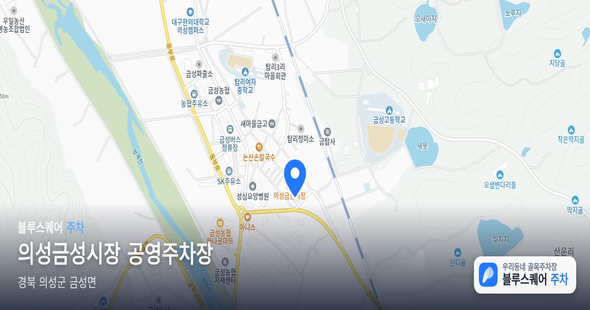 의성금성시장 공영주차장 위치 지도
