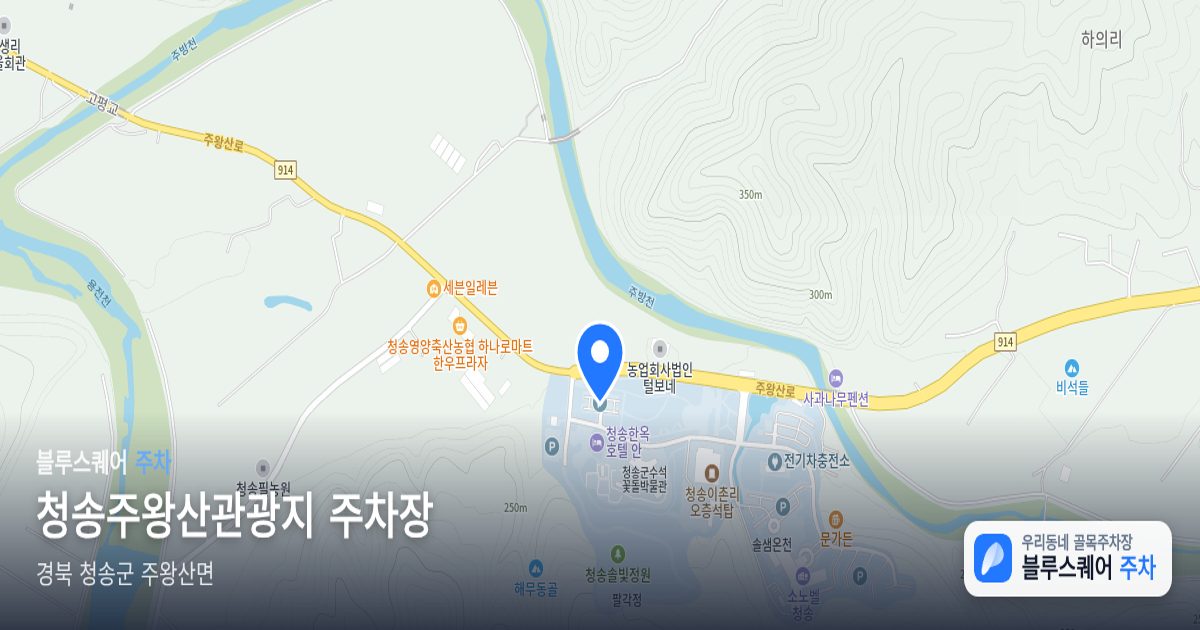 청송주왕산관광지 주차장 위치 지도