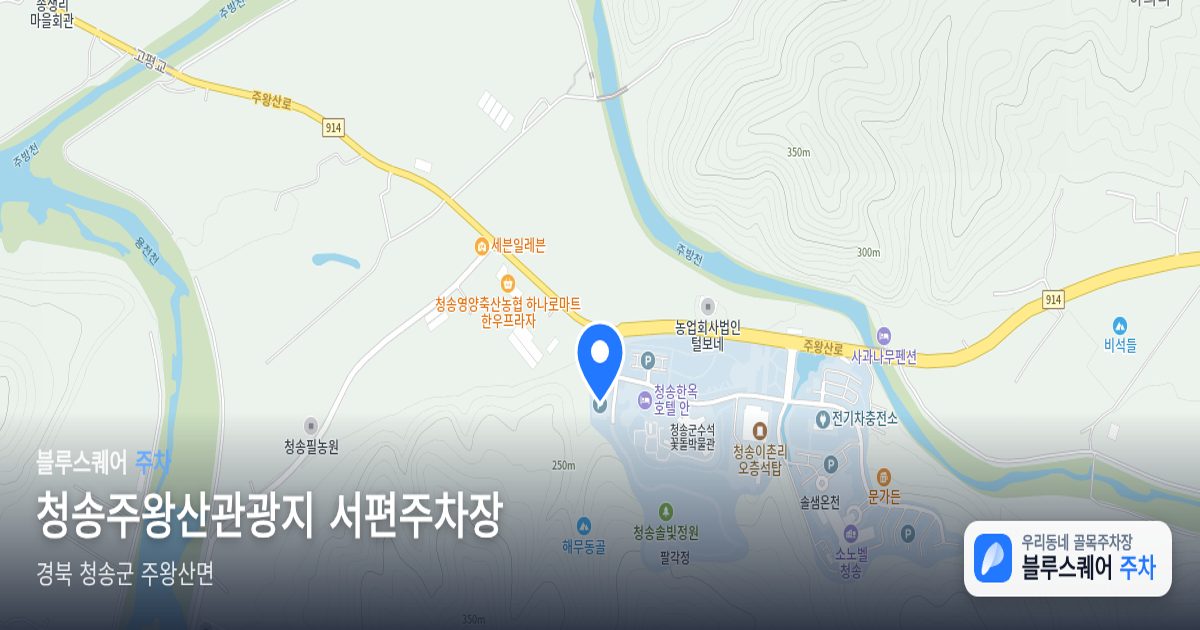 청송주왕산관광지 서편주차장 위치 지도