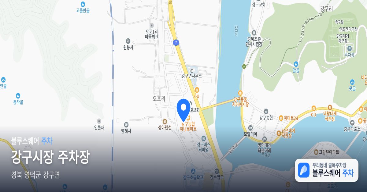 강구시장 주차장 위치 지도