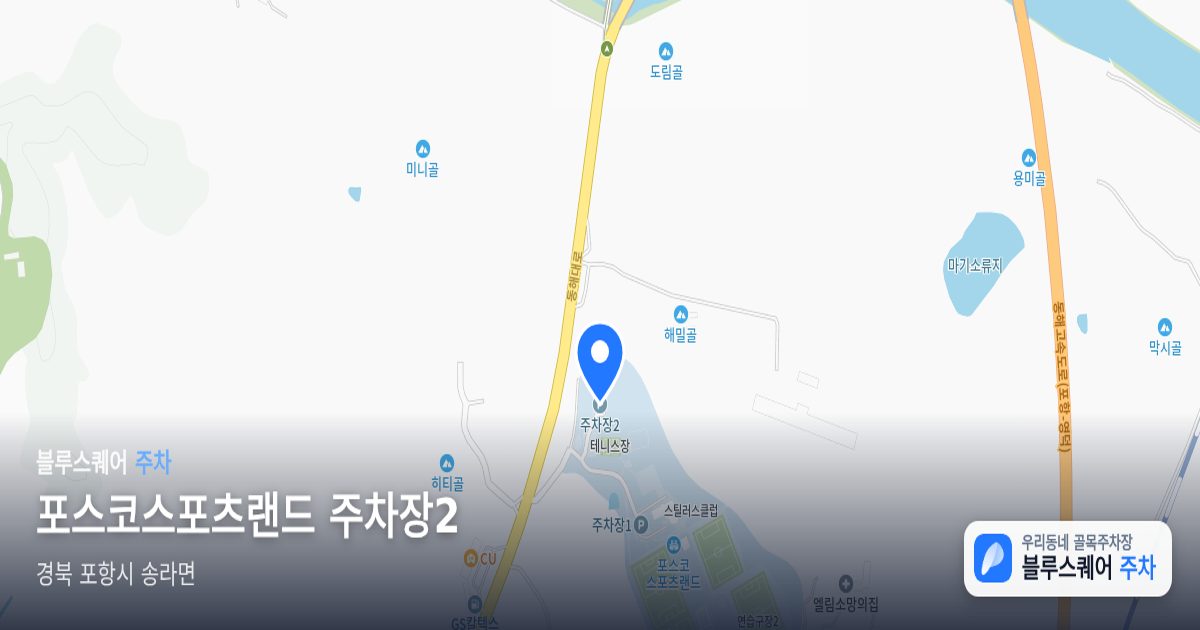 포스코스포츠랜드 주차장2 위치 지도