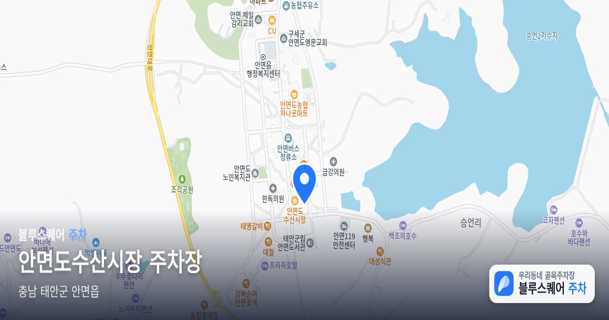 안면도수산시장 주차장 위치 지도